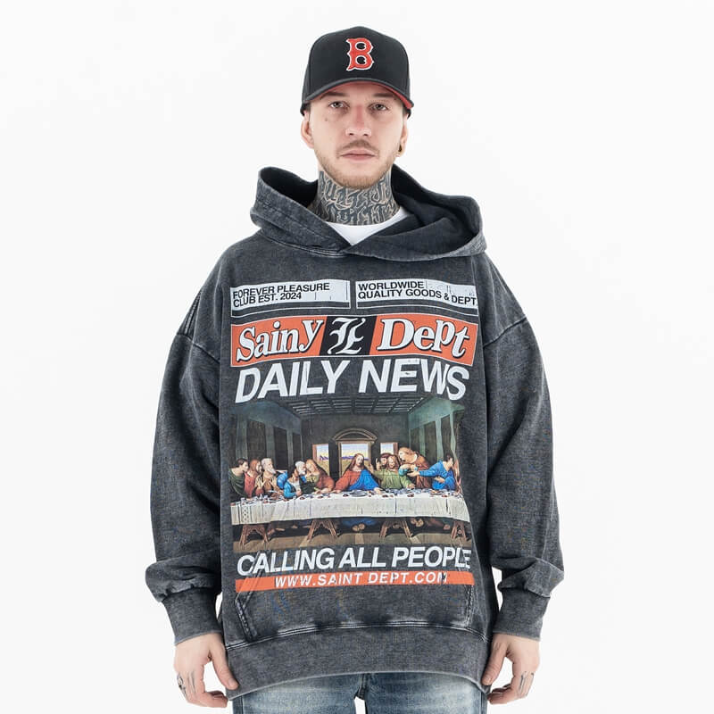 "The Last Supper" Comfort Vintage Wash Graphic Hoodie